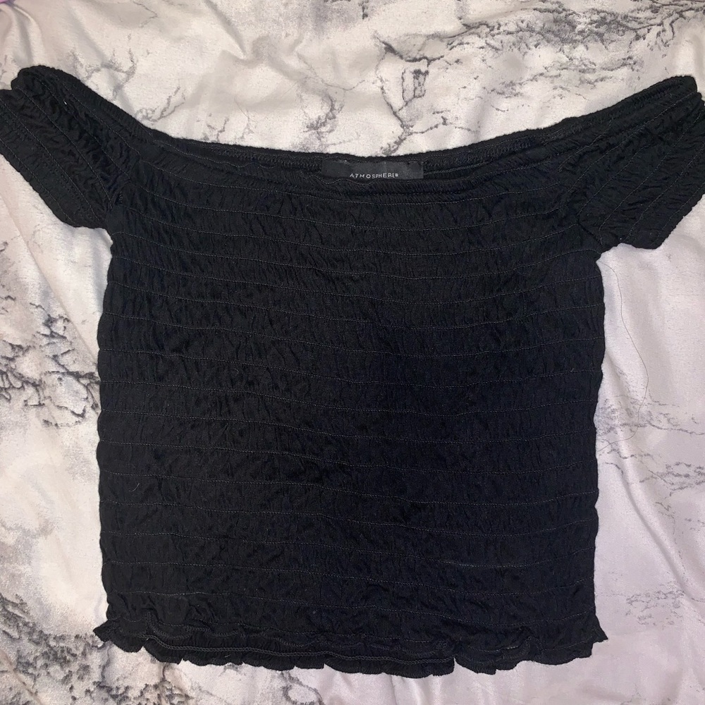 Black off the shoulder crop top